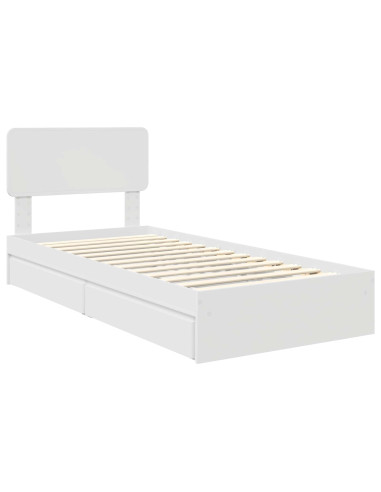 Letto con Contenitore Bianco 75 x 190 cm Legno multistrato