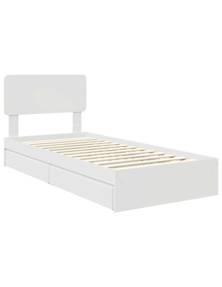 Letto con Contenitore Bianco 75 x 190 cm Legno multistrato