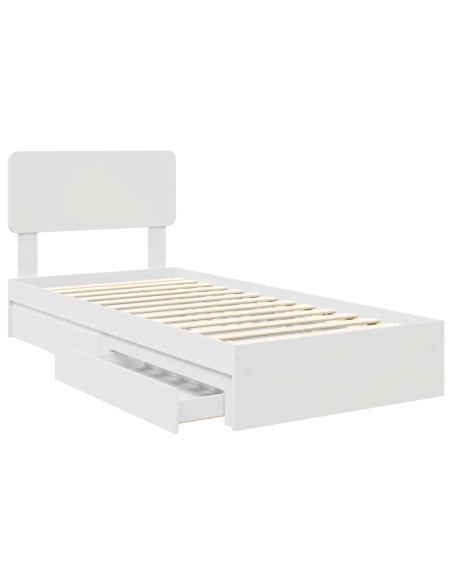 Letto con Contenitore Bianco 75 x 190 cm Legno multistrato