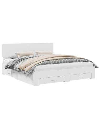 Struttura del letto Bianco 200 x 200 cm Legno multistrato