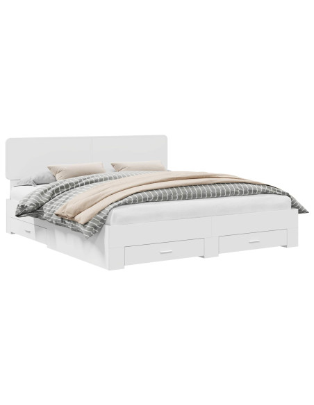 Struttura del letto Bianco 200 x 200 cm Legno multistrato