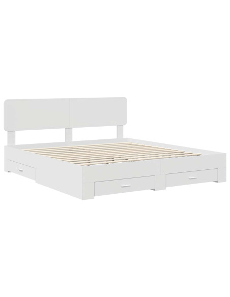 Struttura del letto Bianco 200 x 200 cm Legno multistrato