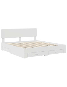 Struttura del letto Bianco 180 x 200 cm Legno multistrato 2