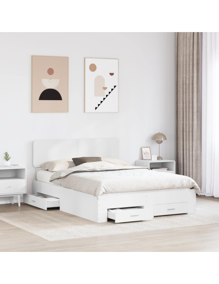 Struttura del letto Bianco 160 x 200 cm Legno multistrato