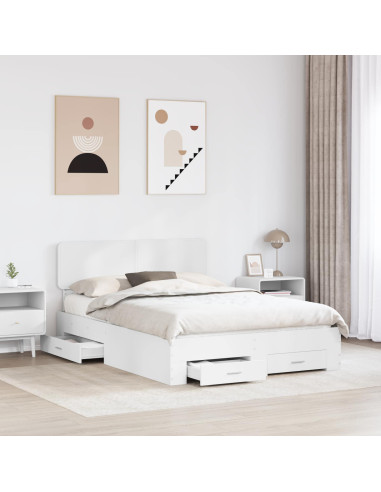 Struttura del letto Bianco 140 x 200 cm Legno multistrato