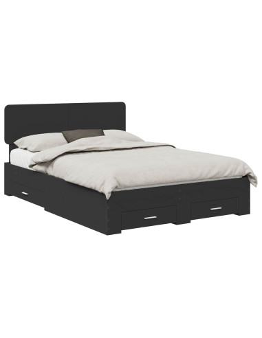 Struttura del letto Nero 140 x 190 cm Legno multistrato