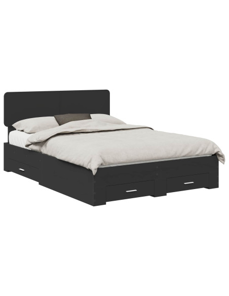 Struttura del letto Nero 140 x 190 cm Legno multistrato