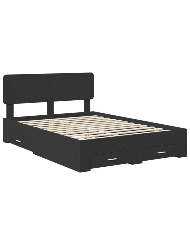 Struttura del letto Nero 140 x 190 cm Legno multistrato
