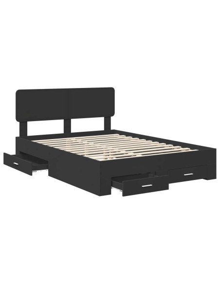 Struttura del letto Nero 140 x 190 cm Legno multistrato