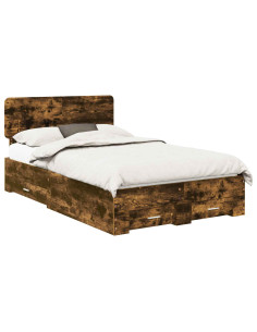 Struttura del letto Rovere fumé 120 x 190 cm Legno multistrato 2