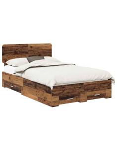 Struttura del letto con testiera Legno vecchio 120 x 190 cm 2