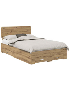 Struttura del letto Rovere artigianale 120 x 190 cm 2