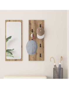 Appendiabiti a muro Rovere artigianale 30 x 1,5 x 80 cm