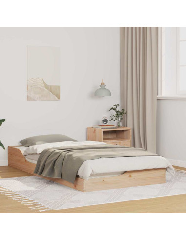 Struttura del letto Marrone 90 x 190 cm Pino massello