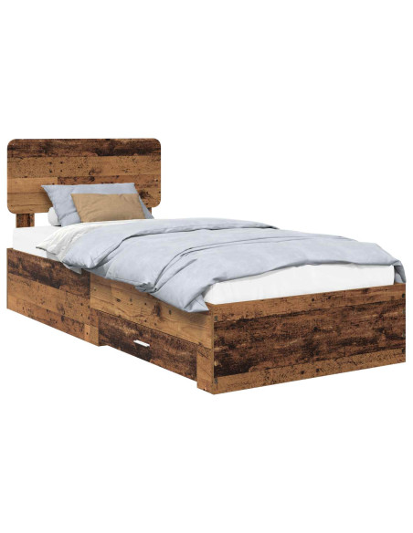 Struttura del letto Legno vecchio 90 x 200 cm Legno multistrato