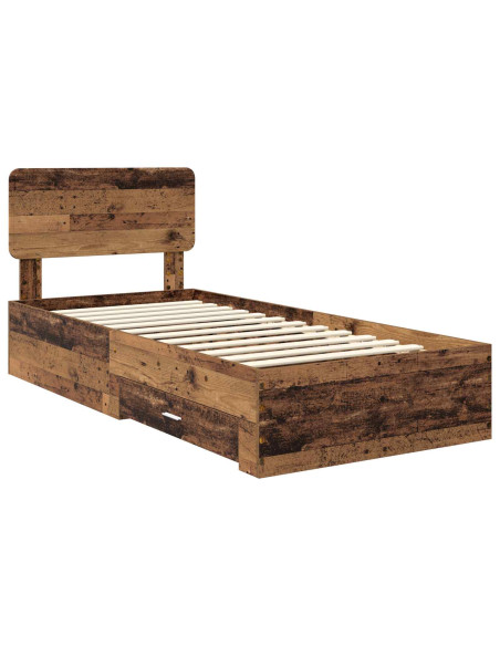 Struttura del letto Legno vecchio 90 x 200 cm Legno multistrato