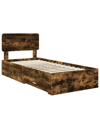Struttura del letto Rovere fumé 90 x 190 cm Legno multistrato
