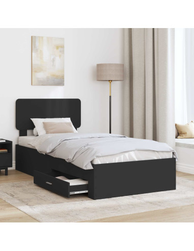 Struttura del letto Nero 75 x 190 cm Legno multistrato