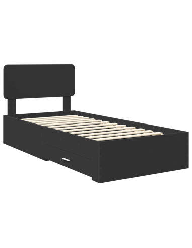 Struttura del letto Nero 75 x 190 cm Legno multistrato