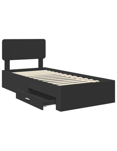 Struttura del letto Nero 75 x 190 cm Legno multistrato