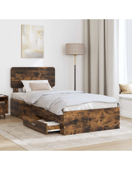 Struttura del letto Rovere fumé 75 x 190 cm Legno multistrato