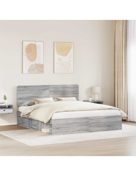 Struttura del letto Grigio Sonoma 180 x 200 cm Pino massello