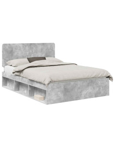 Struttura del letto Calcestruzzo 140 x 190 cm Pino massello 2