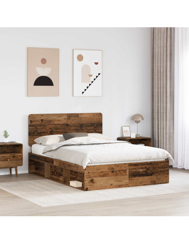 Struttura del letto Legno vecchio 140 x 190 cm Pino massello