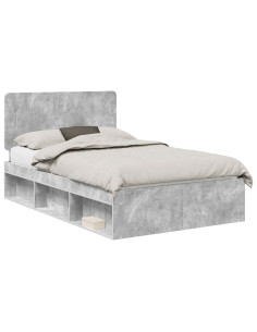 Struttura del letto Grigio Concretè 135 x 190 cm Pino massello 2