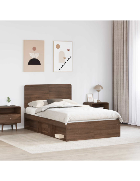 Struttura del letto Rovere Marrone 120 x 200 cm Pino massello