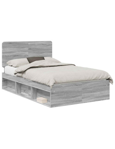Struttura del letto Grigio Sonoma 120 x 190 cm Pino massello