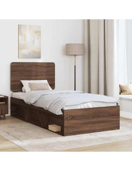 Struttura del letto Rovere Marrone 90 x 200 cm Pino massello