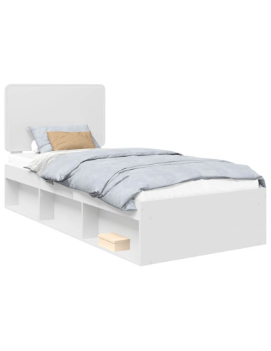 Struttura del letto Bianco 90 x 190 cm Pino massello