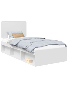 Struttura del letto Bianco 75 x 190 cm Pino massello 2