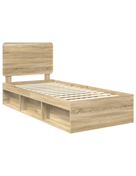 Struttura del letto Rovere Sonoma 75 x 190 cm Pino massello