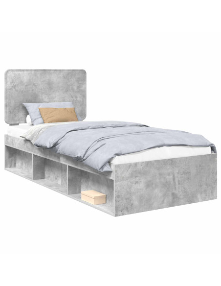 Struttura del letto Grigio Concretè 75 x 190 cm Pino massello