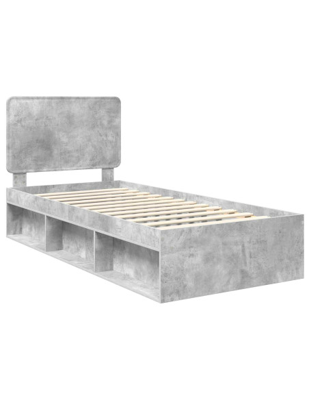 Struttura del letto Grigio Concretè 75 x 190 cm Pino massello