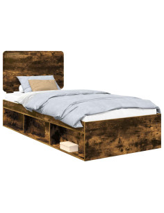 Struttura del letto Rovere fumé 75 x 190 cm Pino massello 2