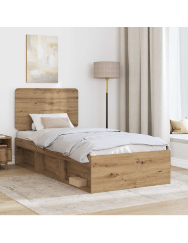 Struttura del letto con testiera Rovere Artigianale 75 x 190 cm