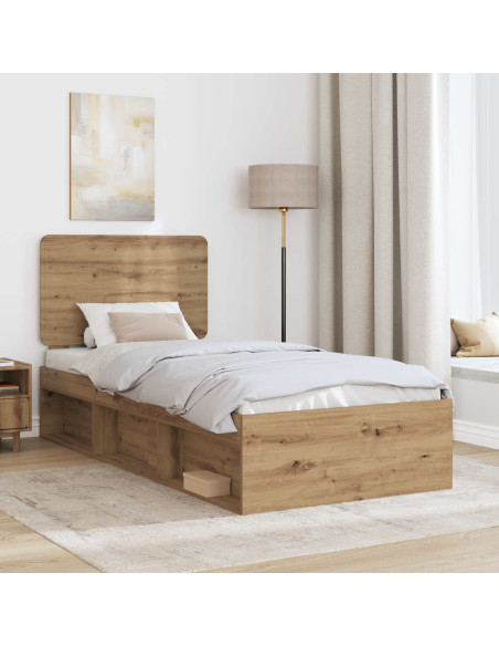 Struttura del letto con testiera Rovere Artigianale 75 x 190 cm
