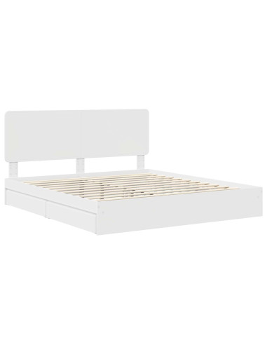 Letto con Contenitore Bianco 180 x 200 cm Legno multistrato