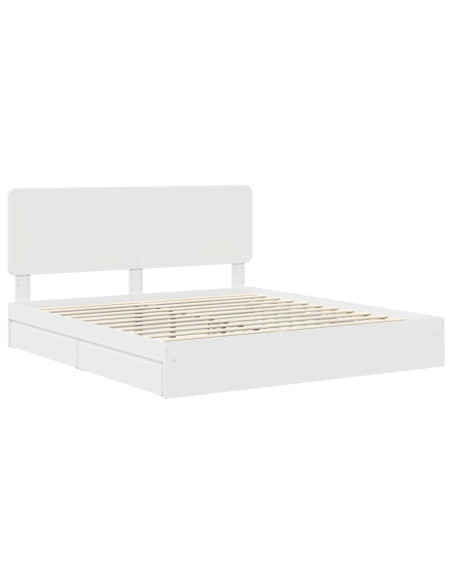 Letto con Contenitore Bianco 180 x 200 cm Legno multistrato