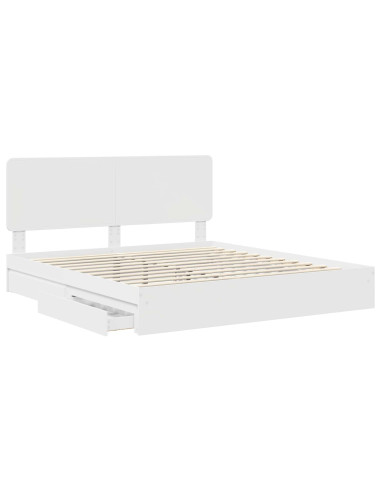 Letto con Contenitore Bianco 180 x 200 cm Legno multistrato