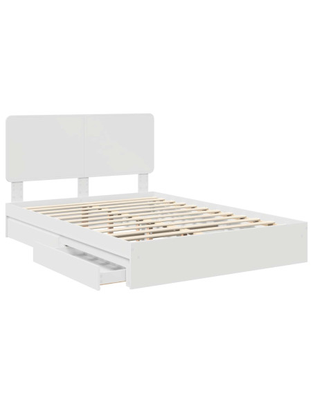 Letto con Contenitore Bianco 160 x 200 cm Legno multistrato