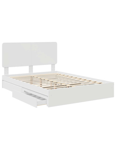 Letto con Contenitore Bianco 150 x 200 cm Legno multistrato