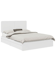 Letto con Contenitore Bianco 140 x 200 cm Legno multistrato 2