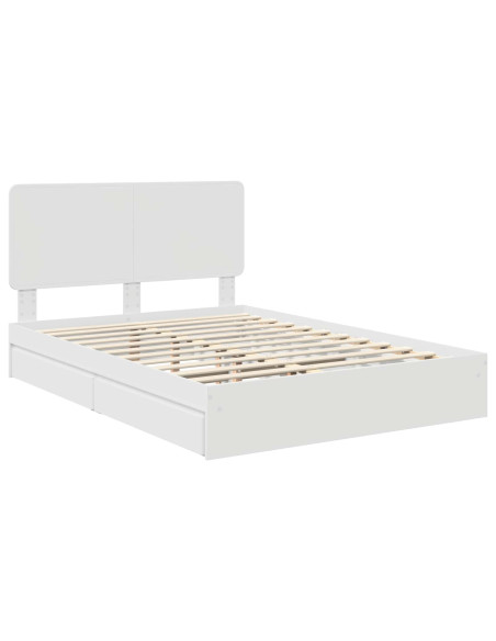 Letto con Contenitore Bianco 140 x 190 cm Legno multistrato