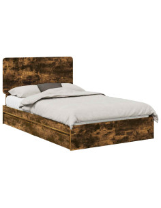 Letto con Contenitore con testiera Rovere fumé 135 x 190 cm 2