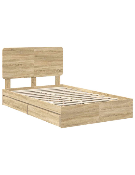 Letto con Contenitore con testiera Rovere Sonoma 120 x 200 cm