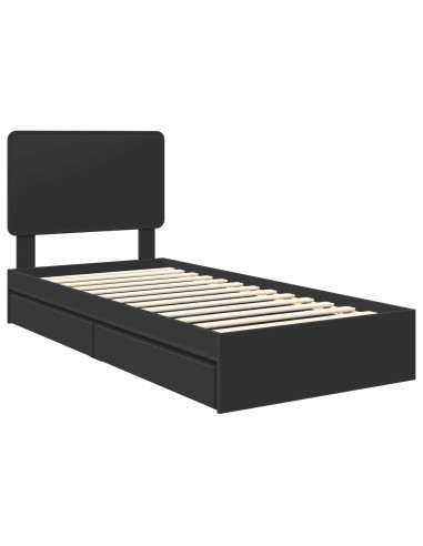 Letto con Contenitore Nero 100 x 200 cm Legno multistrato